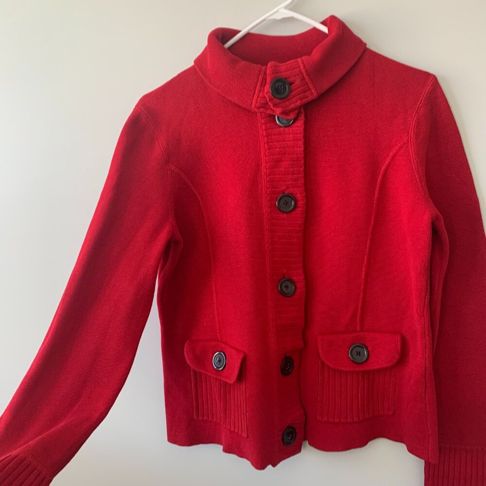 Vintage Jones New York thick knit red cardigan
